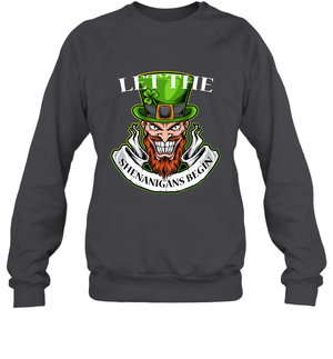 Let The Shenanigans Begin Irish ShirtUnisex Fleece Pullover Sweatshirt