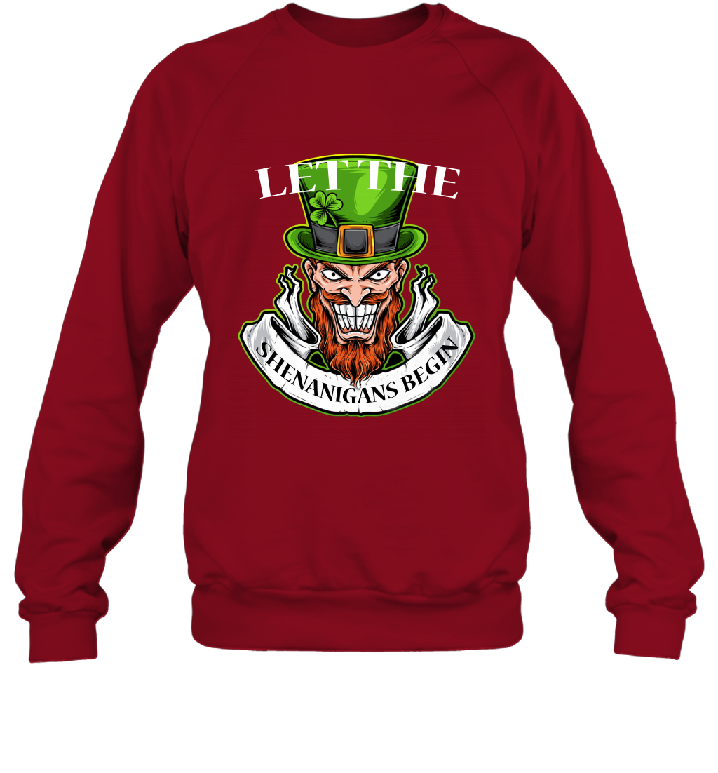 Let The Shenanigans Begin Irish Shirt Sweatshirt Cardinal Red