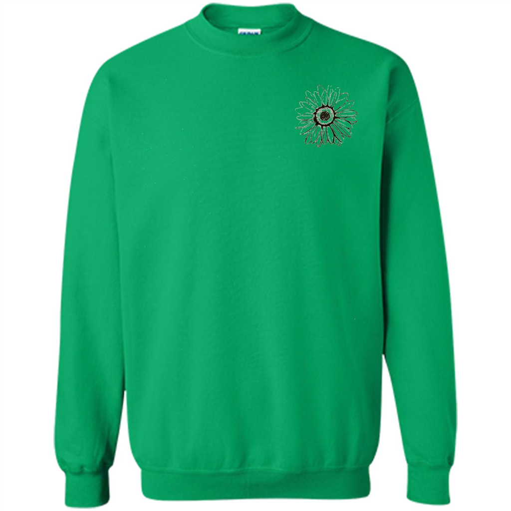 Daisy Flower Sketch Art T-shirt Irish Green