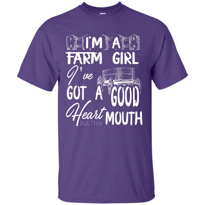 Farm Girl T-shirt I'm A Farm Girl I've Got A Good Heart T-shirt Purple