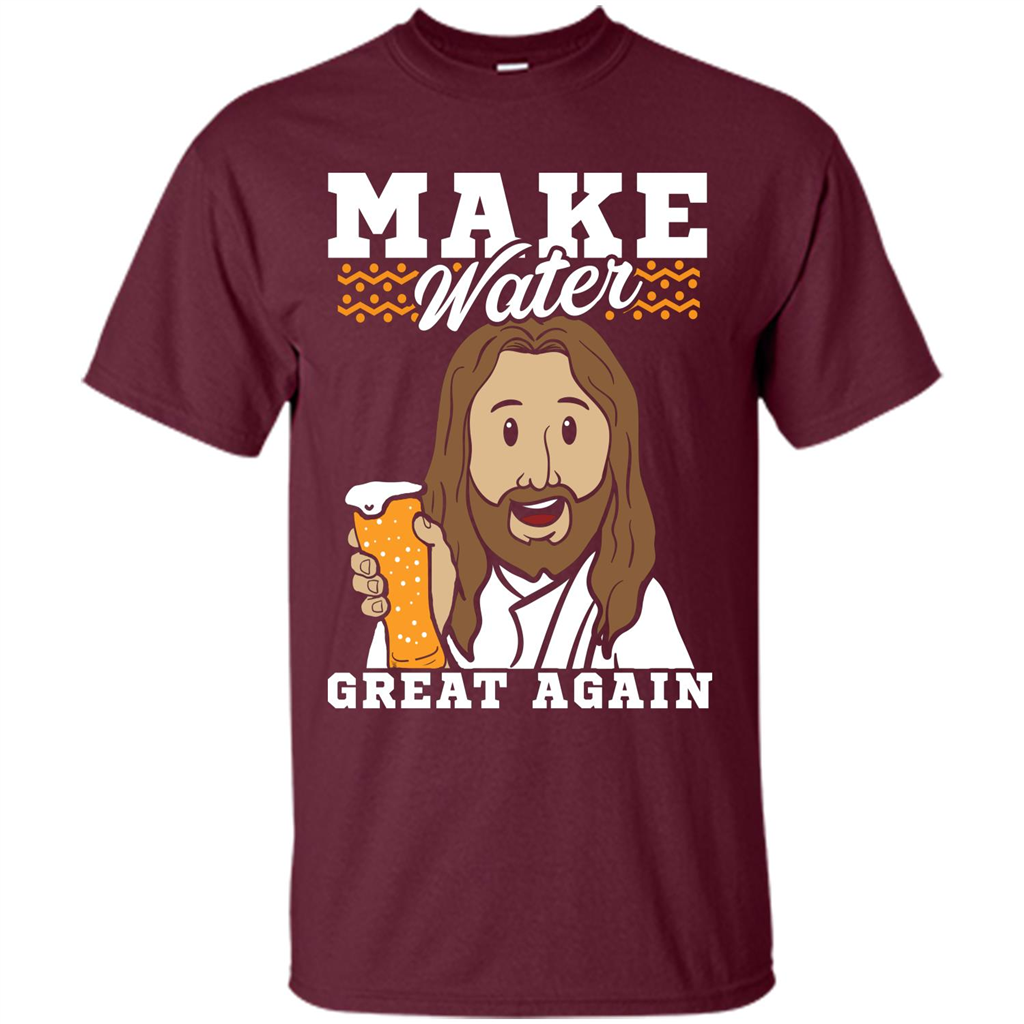 Beer T-shirt Make Water Great Again Maroon