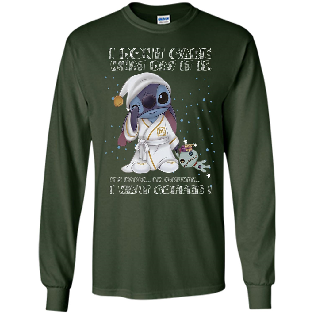 Coffee T-shirt I Don't Care What Day It Is It's Early I Want Coffee T-shirt