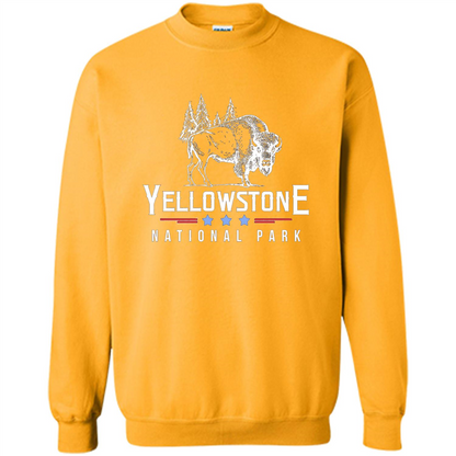 Yellowstone National Park Wyoming Buffalo T-shirt Gold
