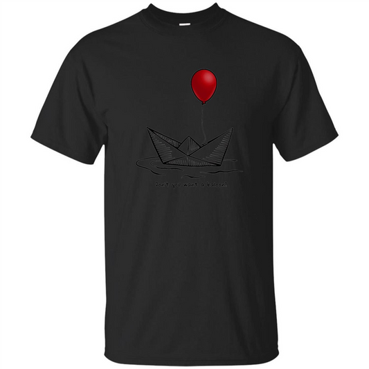 Red Balloon Horror Halloween T-shirt Black