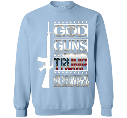 GOD Guns &amp; Trump 2nd Amendment T-Shirt shirt Light Blue