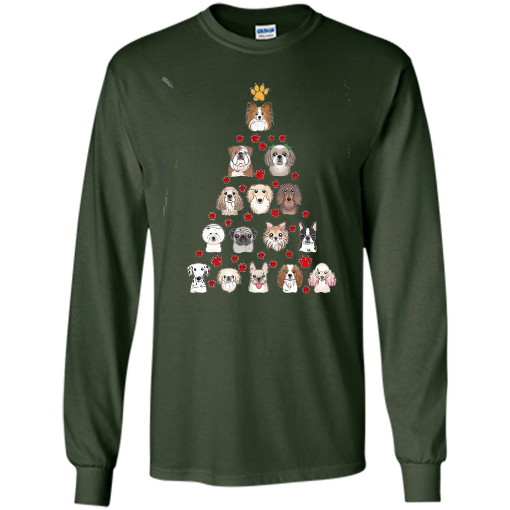 Dog Lover T-shirt Christimas Tree For Dog Lover T-shirt Forest Green