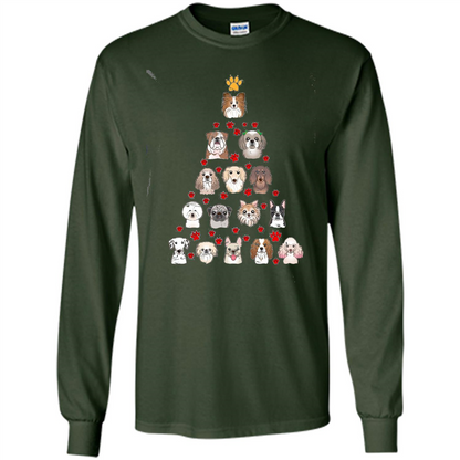 Dog Lover T-shirt Christimas Tree For Dog Lover T-shirt Forest Green