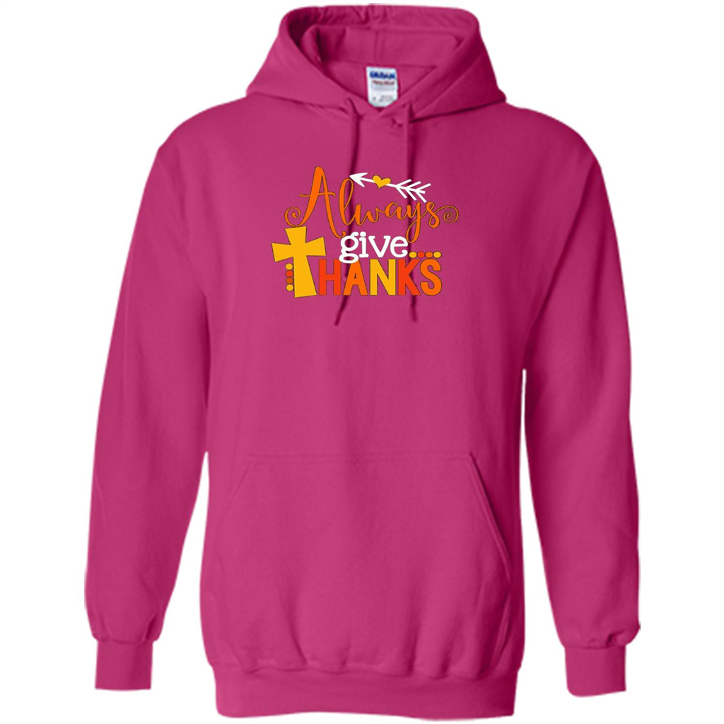 Cute Kids Thanksgiving Shirt - Always Give Thanks T-Shirt Heliconia