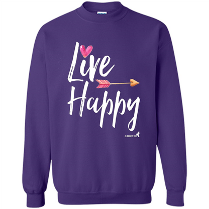 Inspirational Motivational Uplifting T-shirt Live Happy Purple