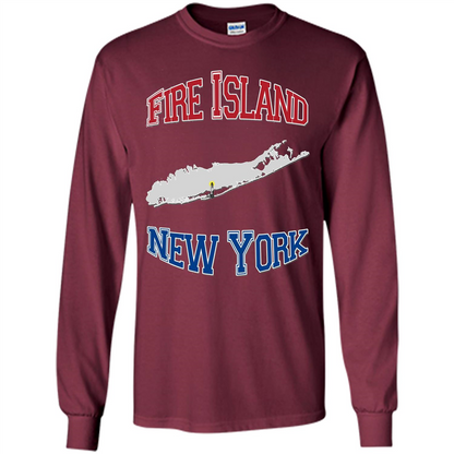 Fire Island New York T-shirt Maroon