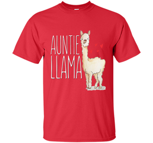 Auntie Llama Shirt Funny Matching Family Tribe Aunt T-shirt