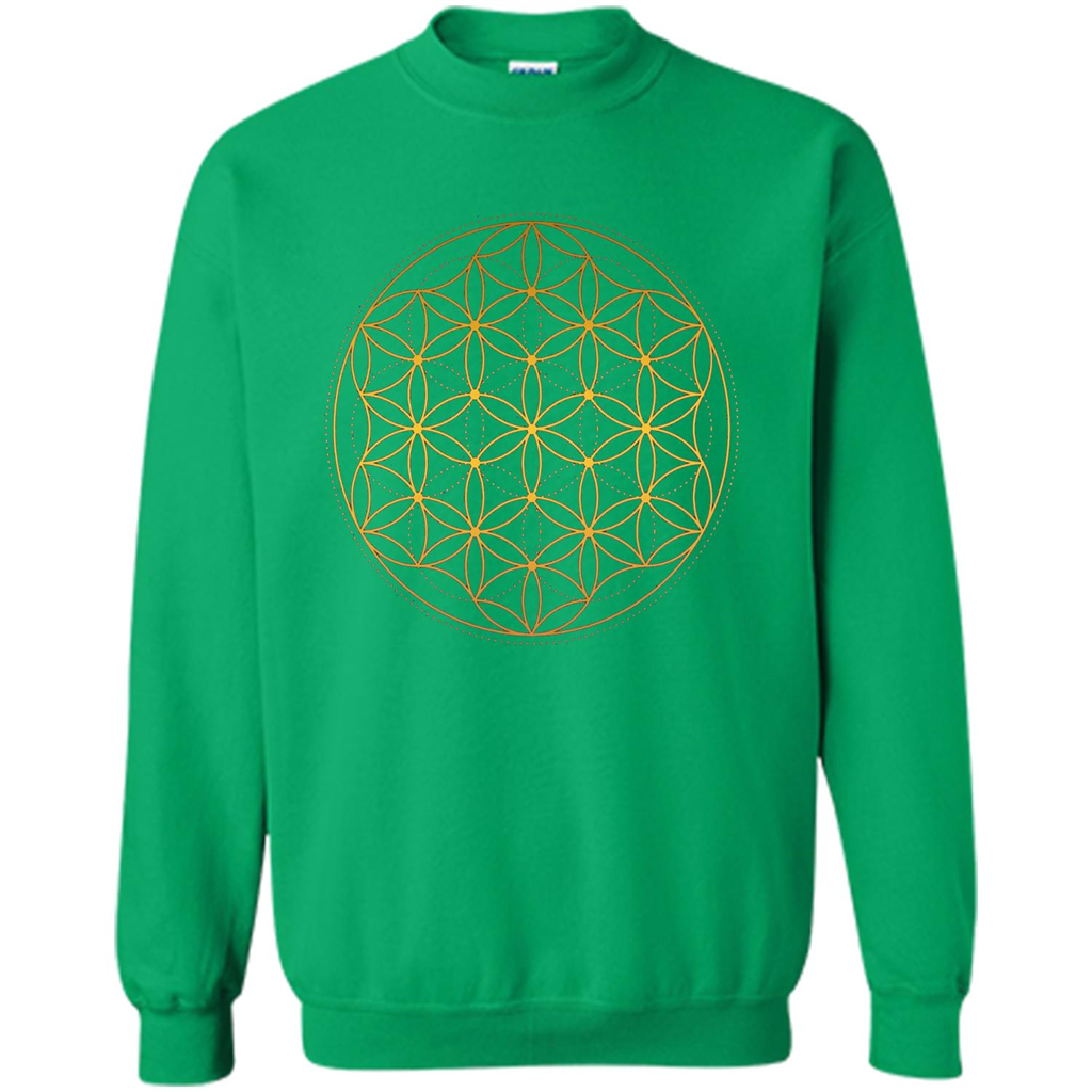 Beautiful Gold Sacred Geometry T-shirt Irish Green