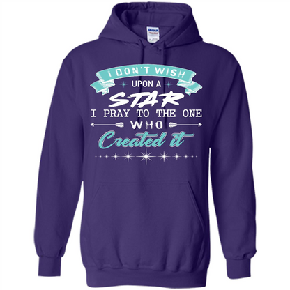 Christian T-shirt I Don’t Wish Upon A Star I Pray To The One Purple