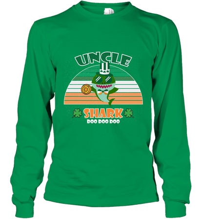 Irish Uncle Shark Saint Patricks Day Family Shirt Long Sleeve T-Shirt Irish Green