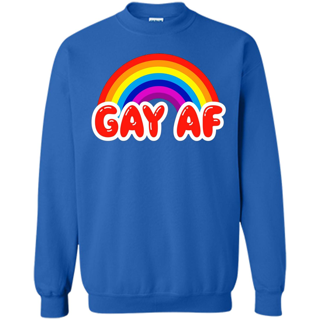 LGBTQ Pride T-shirt Gay AF Funny Gay Flag Rainbow Colors LGBTQ Pride Royal