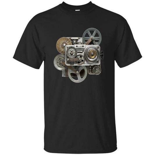 Steampunk Mechanical Gears T-Shirt Black