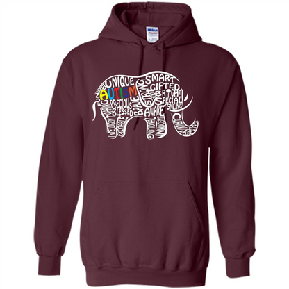 Autism Awareness Elephant T-shirt Maroon