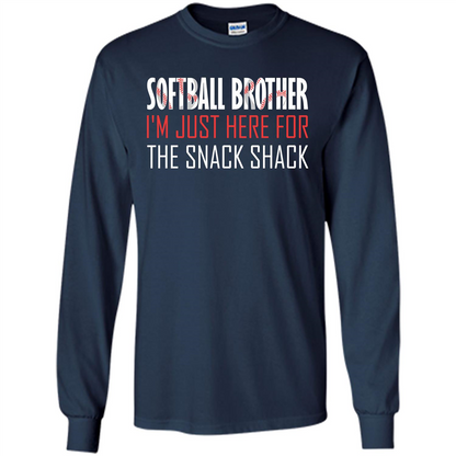 Softball Brother T-shirt I'm Just Here For The Snack Shack Navy