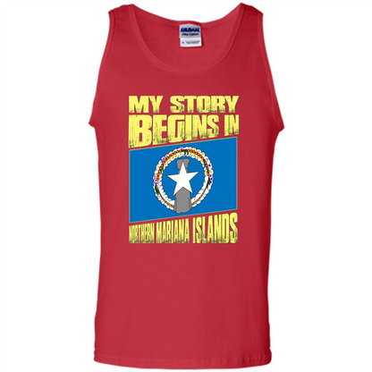 Story Begins In Northern Mariana Islands T-Shirt Red