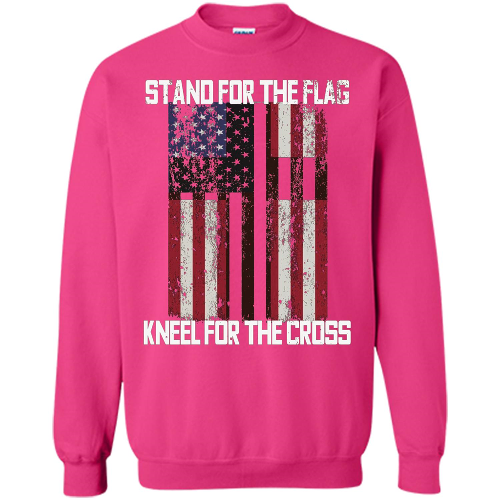 American T-shirt Stand For The Flag Kneel For The Cross Heliconia