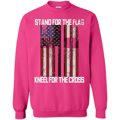 American T-shirt Stand For The Flag Kneel For The Cross Heliconia