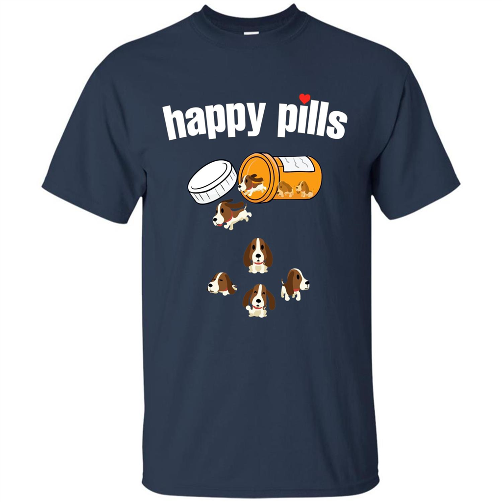 Dog Lover T-shirt Happy Pills T-shirt Navy