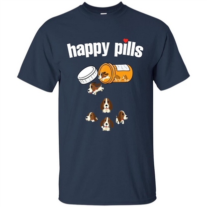 Dog Lover T-shirt Happy Pills T-shirt Navy