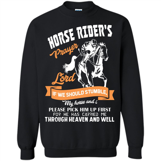 Horse Lovers T-shirt Horse Rider‰۪s Prayer Lord If We Should Stumble Black