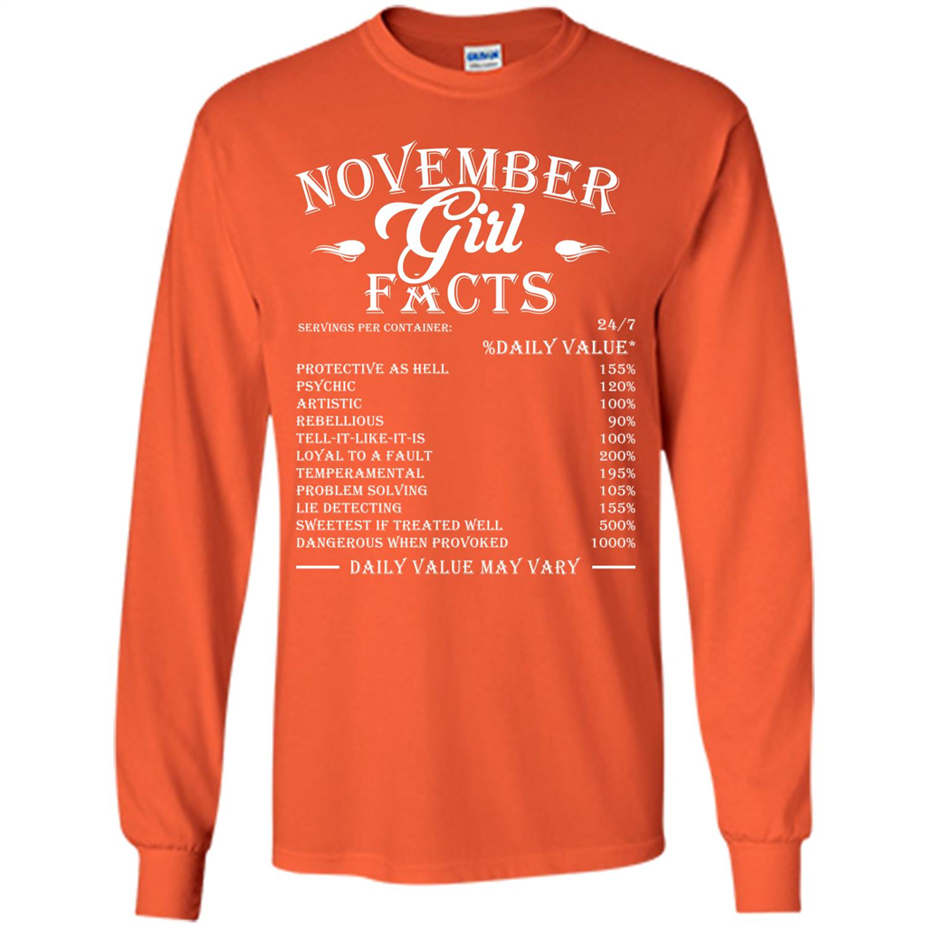 November Girl Facts T-shirt Orange