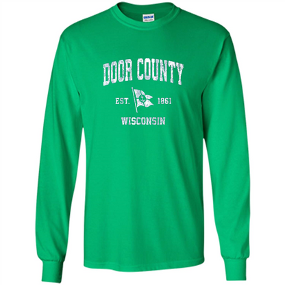 Door County Wisconsin WI Est 1861 T-shirt Irish Green
