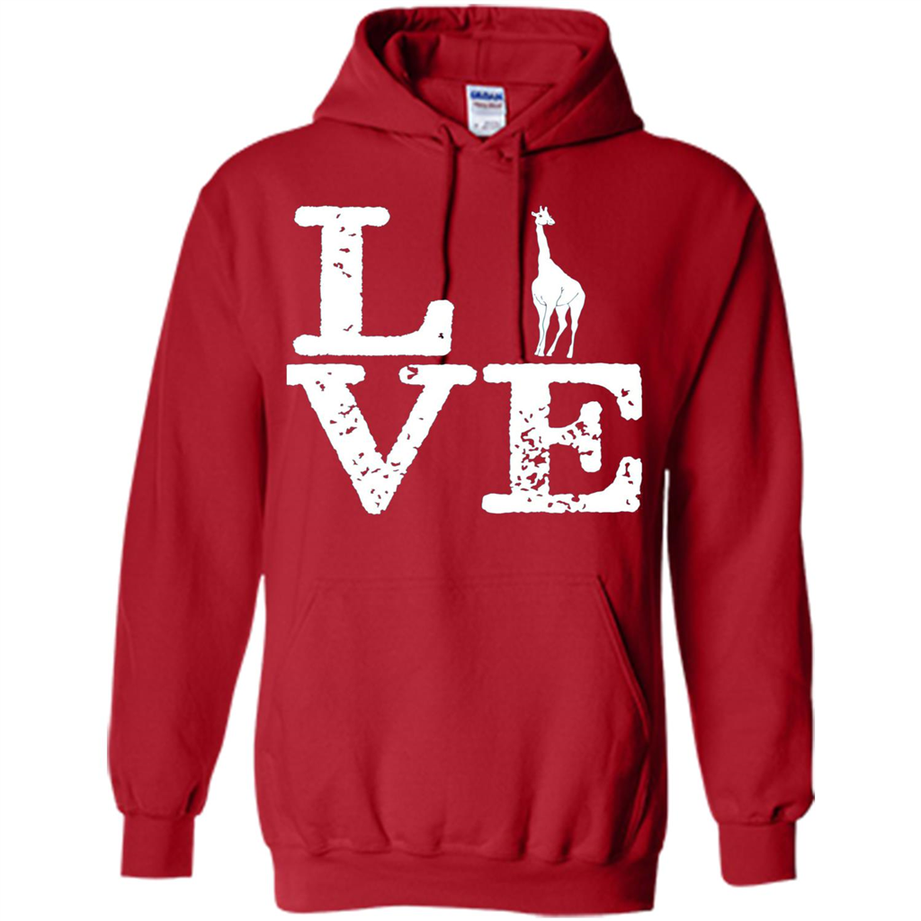 I Love Giraffe T-Shirt Red