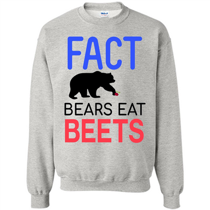 FACT Bears Eat Beets T-shirt Funny Men Women Novelty Gift Ash