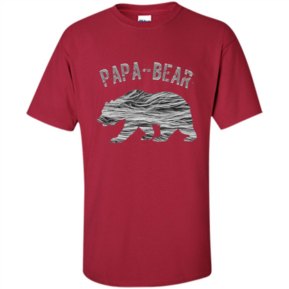 Fathers Day T-shirt Papa Bear Cardinal