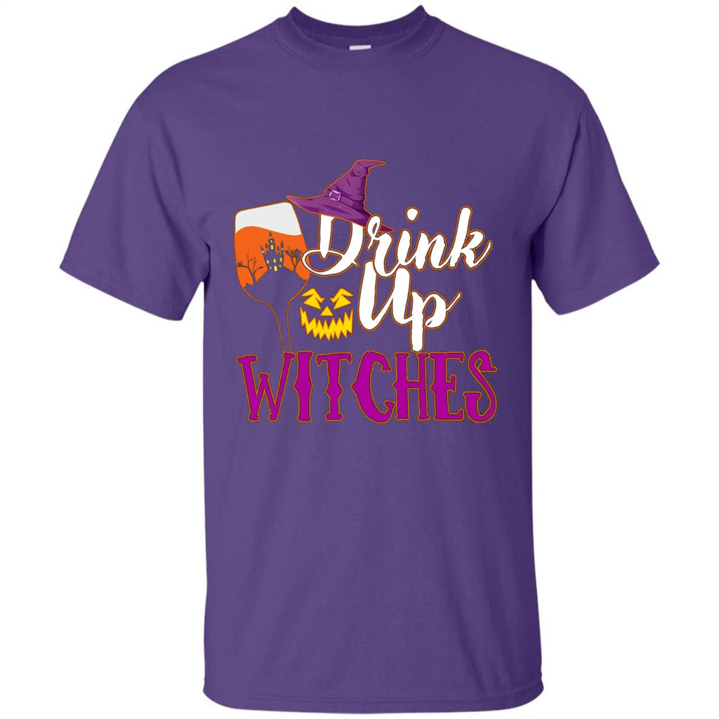 Drink Up Witches T Shirt Funny Halloween Costume Purple
