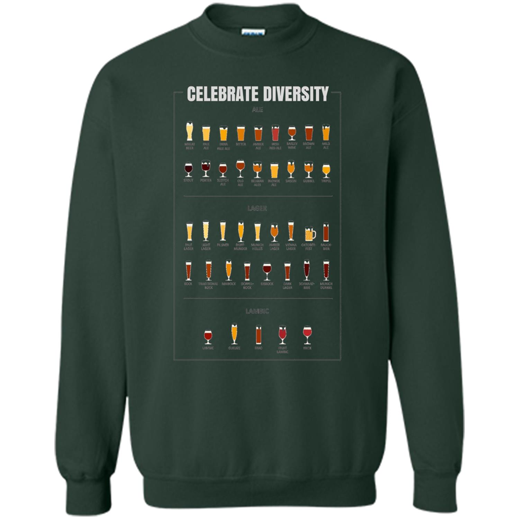 Celebrate Diversity Beer Glasses T-shirt Forest Green