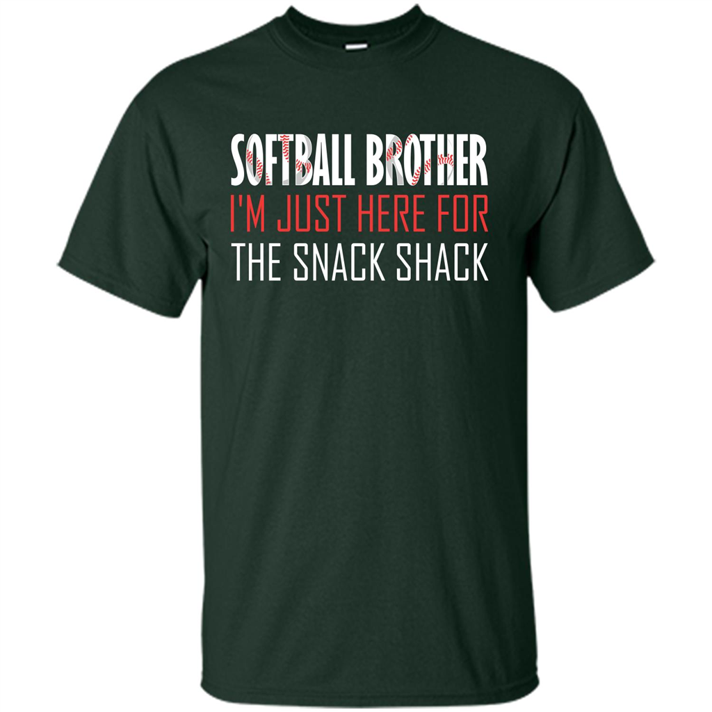 Softball Brother T-shirt I'm Just Here For The Snack Shack Forest Green