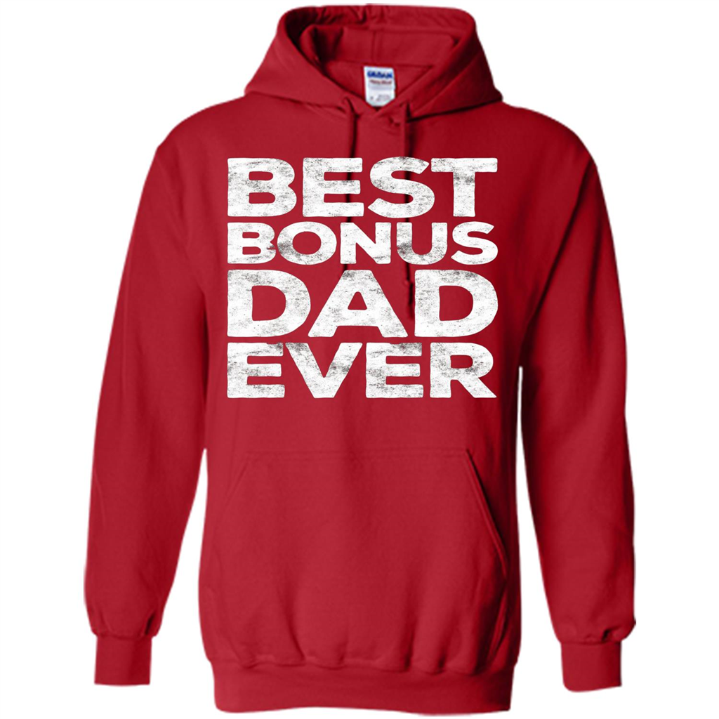 Fathers Day T-shirt Best Bonus Dad Ever Red