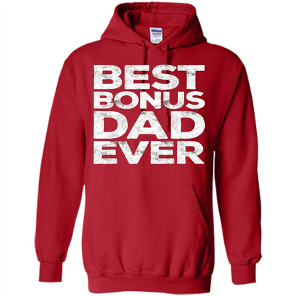 Fathers Day T-shirt Best Bonus Dad Ever Red