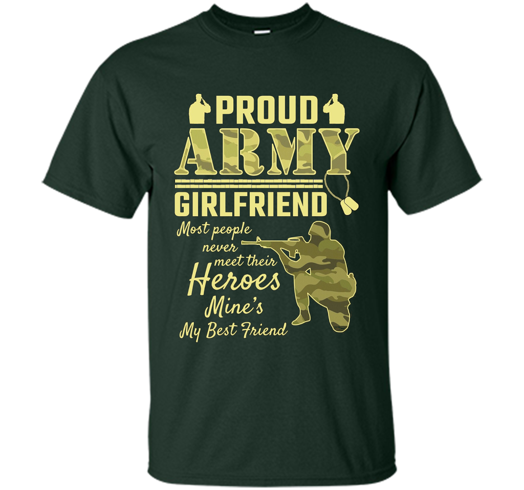 Proud Army Girlfriend T-shirt Forest Green