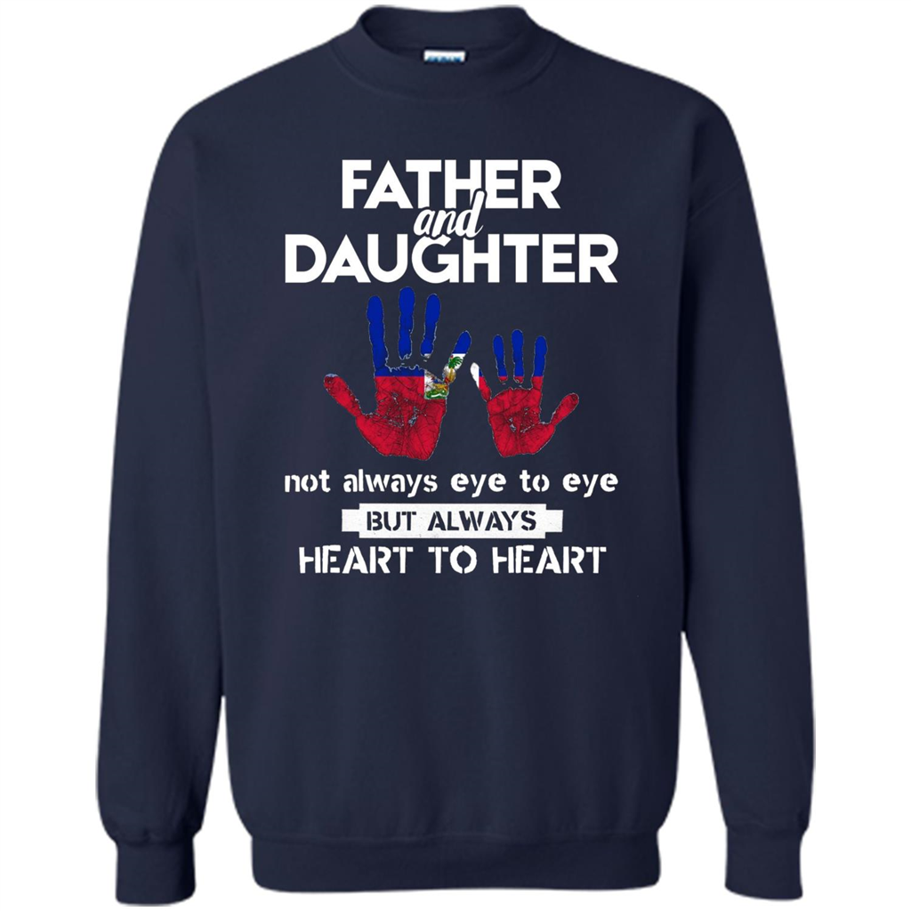 Father And Daughter Father's Day T-shirt Heart To Heart Navy
