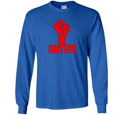 AntiFa Fist On Black T-shirt Royal