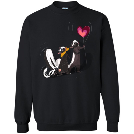 Happy Skunk Famiily T-shirt Black