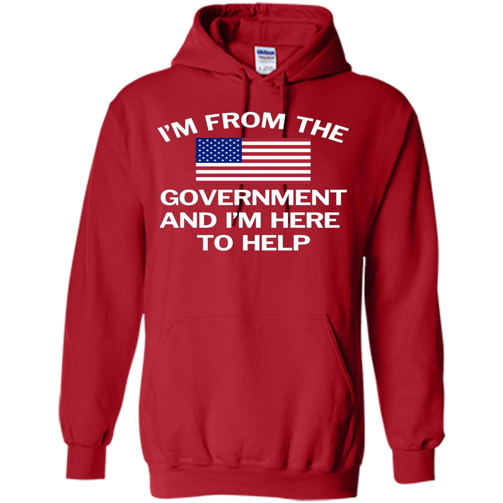 American T-shirt I'm From The Government and I'm Here To Help Red