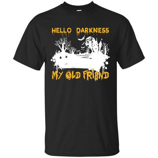 Halloween T-shirt Hello Darkness My Old Friend T-shirt Black