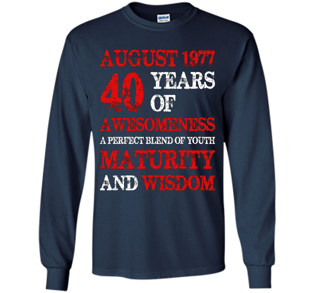 Vintage Limited August 1977 Edition - 40th Birthday Gift shirt Navy