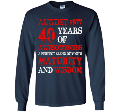Vintage Limited August 1977 Edition - 40th Birthday Gift shirt Navy
