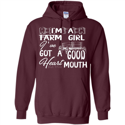Farm Girl T-shirt I'm A Farm Girl I've Got A Good Heart T-shirt Maroon