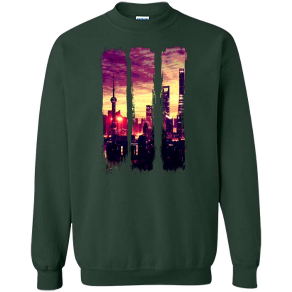 Sunset City T-shirt Forest Green