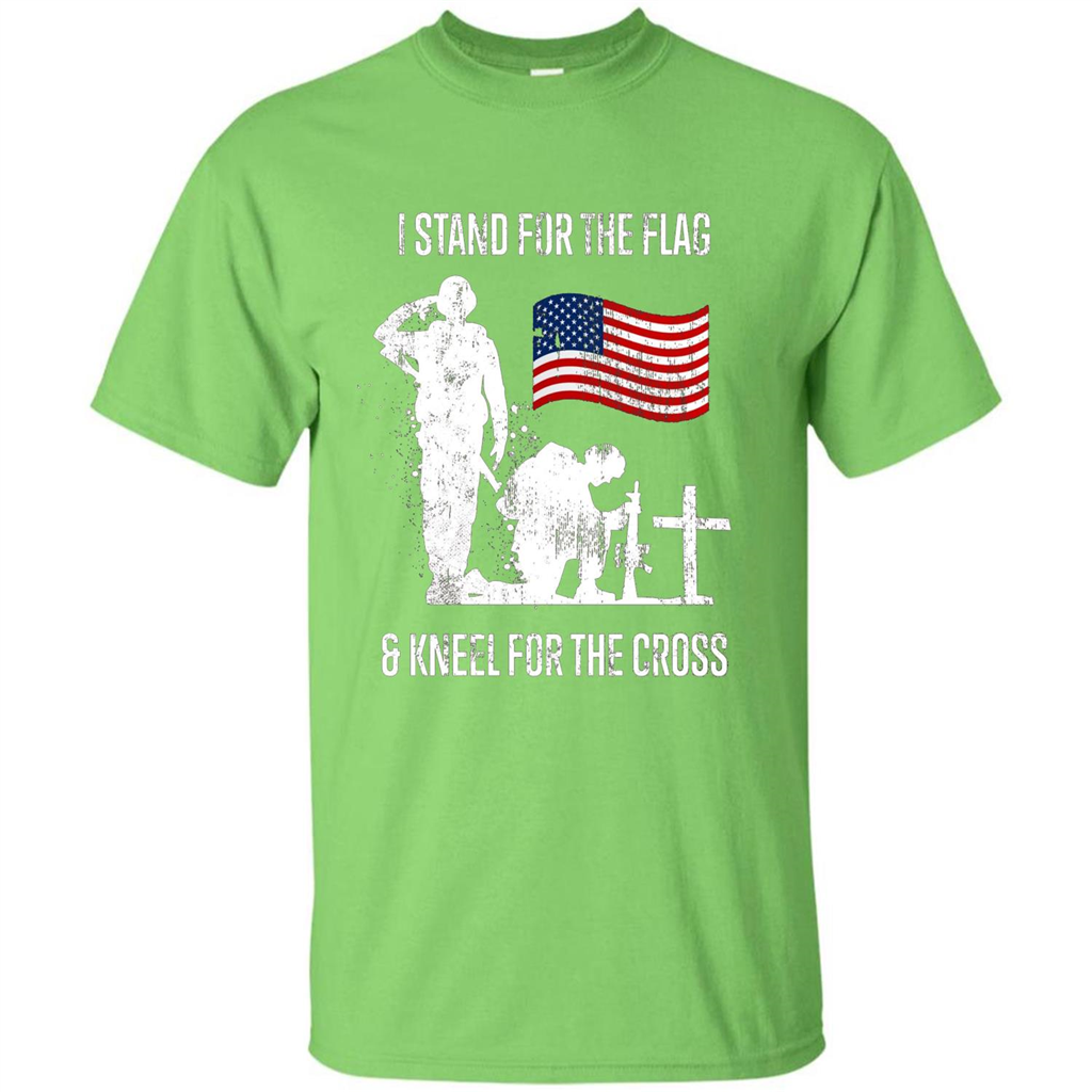I Stand For The Flag And Kneel For The Cross T-shirt Lime