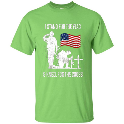 I Stand For The Flag And Kneel For The Cross T-shirt Lime